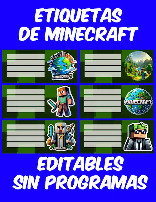 Etiquetas Escolares de Minecraft Portada