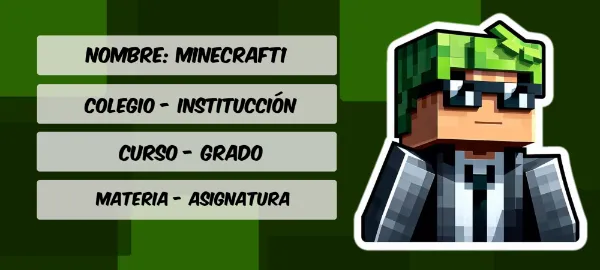 Etiquetas escolares Minecraft 05