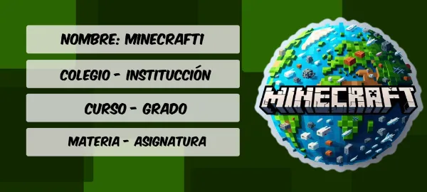 Etiquetas escolares Minecraft 03