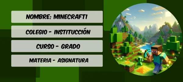 Etiquetas escolares Minecraft 06