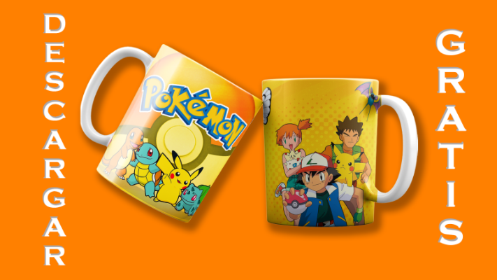 Plantilla para taza de pokemon - Diseño Ash