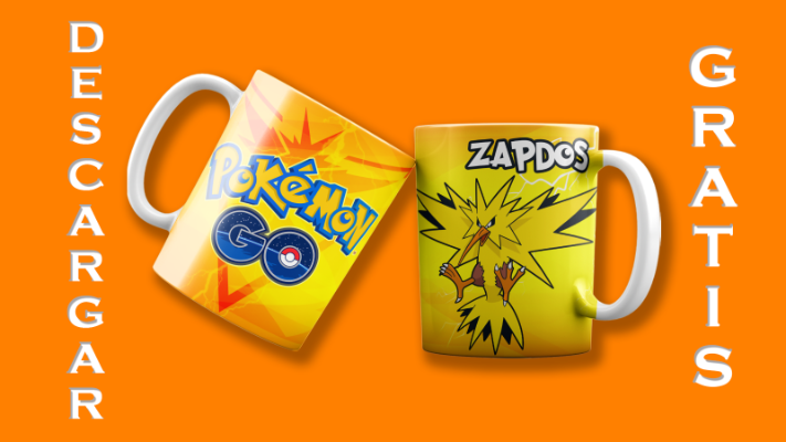 Plantilla para taza de pokemon - Diseño Zapdos
